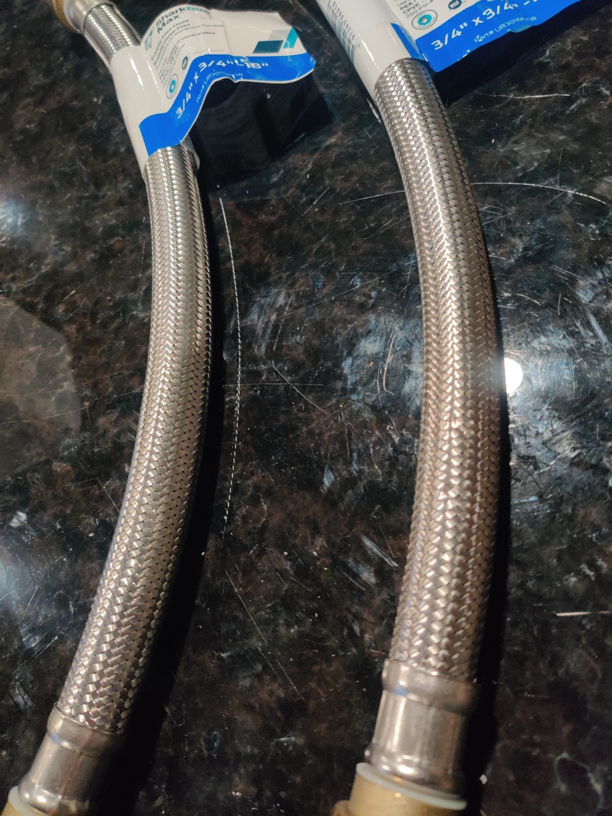 2x SharkBite Max 3/4″ x 3/4″ Water Heater Hose Connector 18″ UR3016FX18 pair