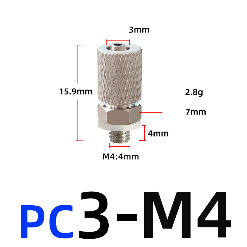 Mini Pneumatic Connector Push In Air Fitting Elbow Male Thread Quick M3-M6 Pipe