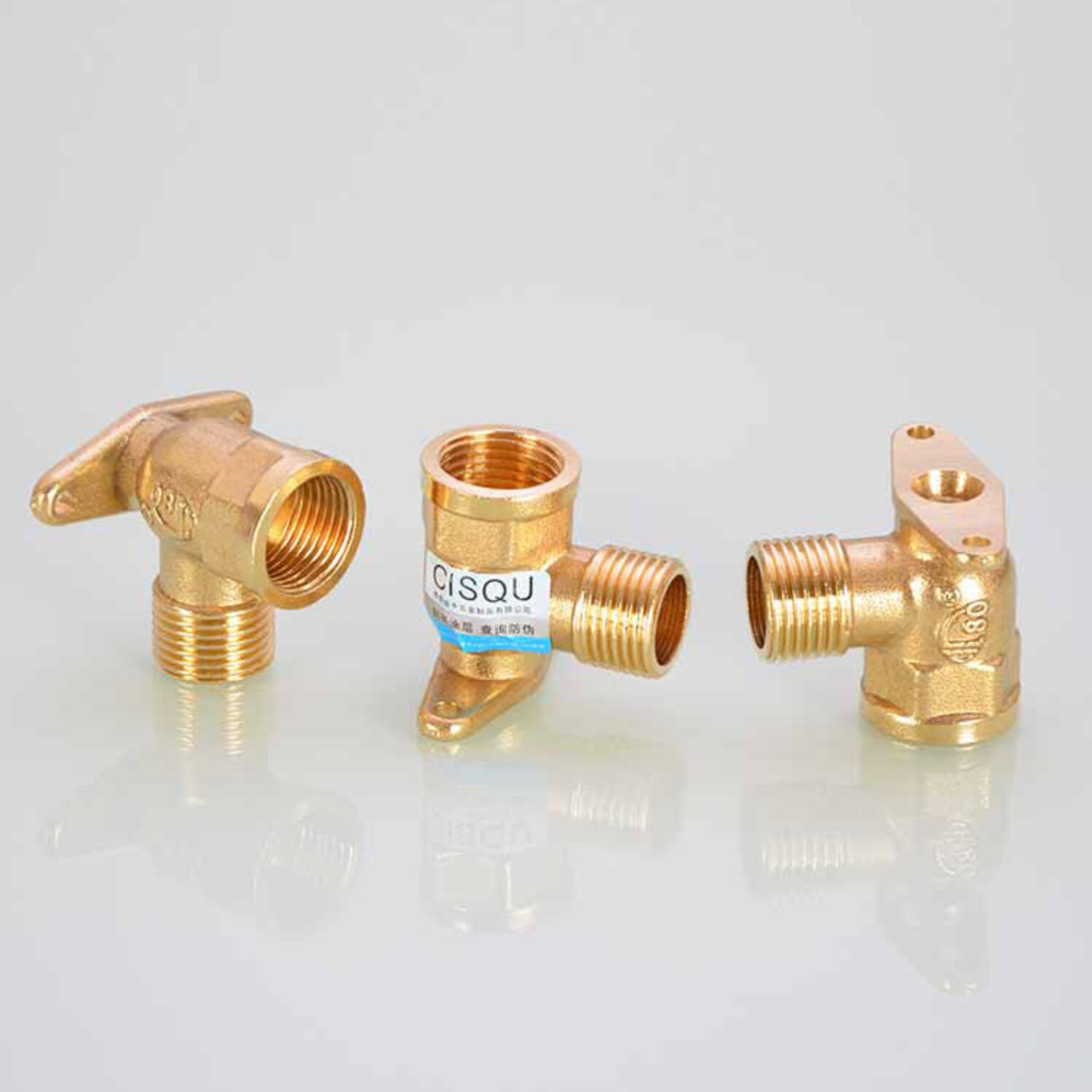 Outside Tap Wall Plate Elbow 90° Bend 20mm Compression x 1/2″ BSP Brass Fitting