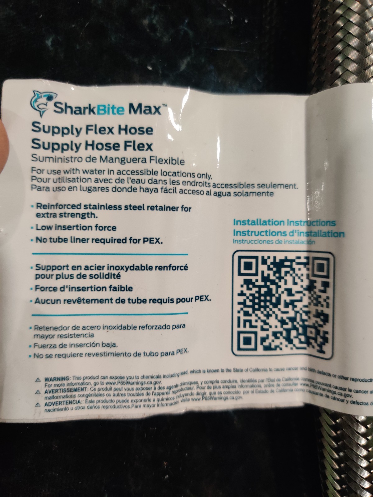 2x SharkBite Max 3/4″ x 3/4″ Water Heater Hose Connector 18″ UR3016FX18 pair