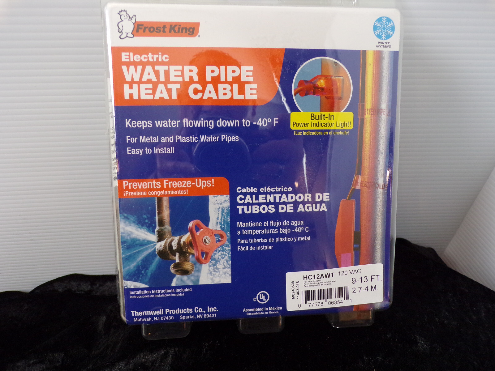 FROST KING Electric Water Pipe Heat Cable NIB 9-13 feet/ -40 degrees below