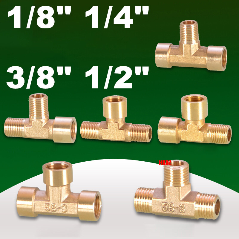 Brass BSP Pipe Fittings T-Shape Equal/Female Thread Tee Connector Tube Adapters