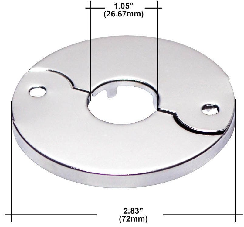 12 Floor and Ceiling Plate Cover Split Flange Replacement Fits 3/4 inch 1″ copp
