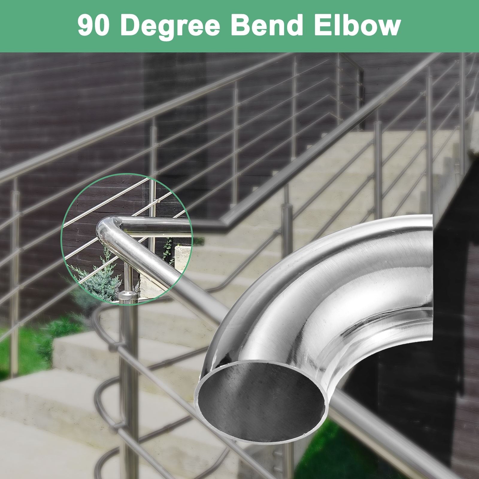 OD 1.8 Inch 90 Degree Mandrel Bend Elbow, Thicken 1.5 mm Height 79 mm