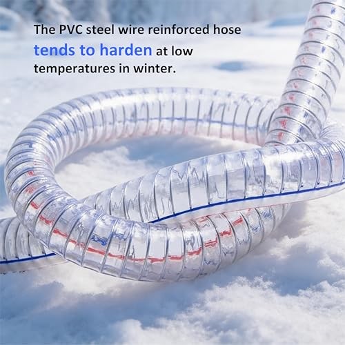 x 5/6″ OD, 10FT Length Steel Wire Hose PVC Vacuum Tubing with 2 5/8″ ID 10Ft