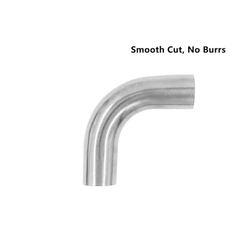 90 Degree Exhaust Tube, 304 Stainless Steel Exhaust Pipe,Polished Mandrel Bend