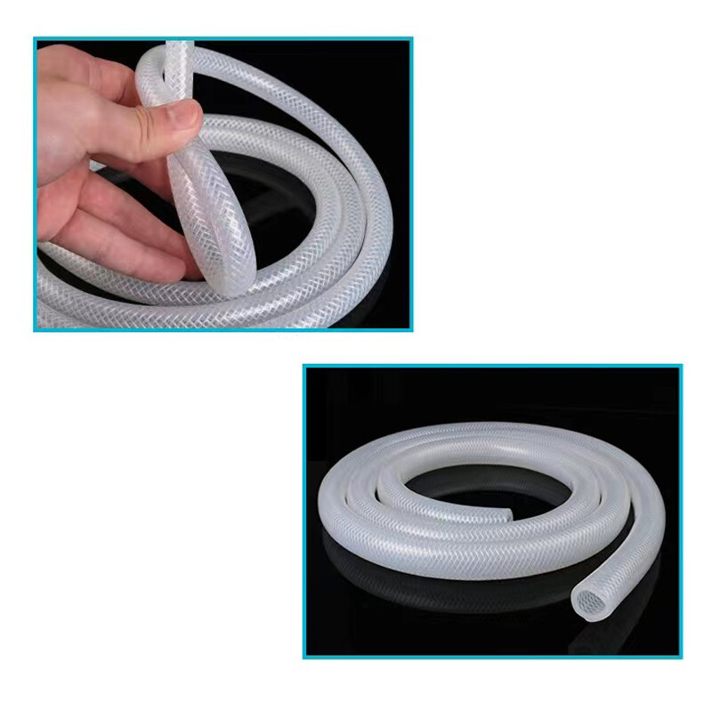 Silicone Braided Hose Food Grade ID 4mm-50mm Reinforced Tubing Vacuum Tube Pipe