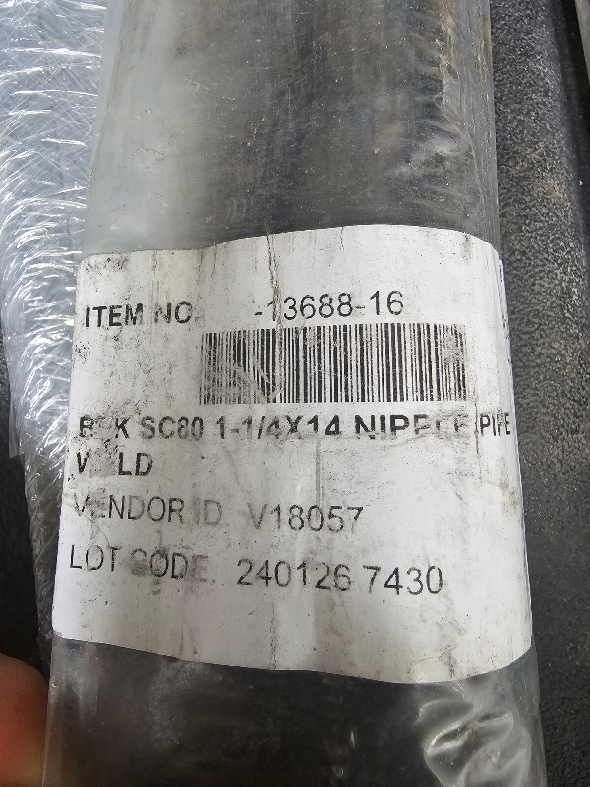 Schedule 80 Steel Welded Pipe Nipple 1-1/4″ x 14″ 13688-6 B-SCH80 V18057