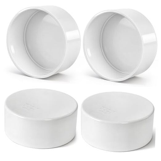 4 Pack 4″ PVC Pipe End Cap Fitting, Compatible with 4.5″ OD, SCH 40 Furniture