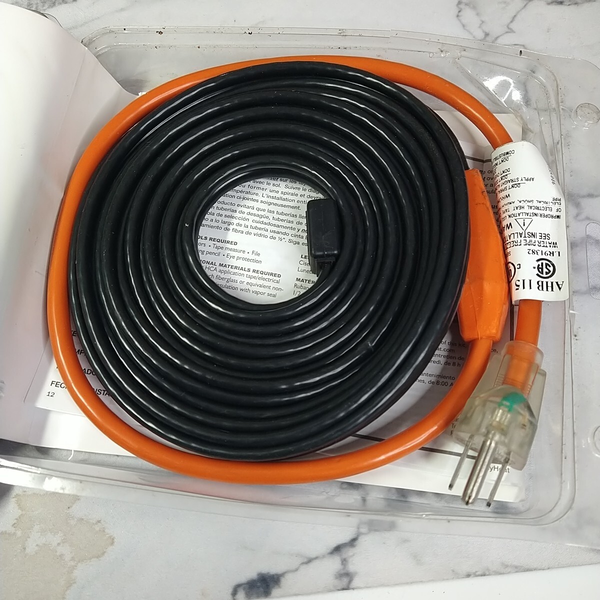 Easy Heat AHB115 105W Electric Water Pipe Freeze Protect Heating Cable 15 ft.
