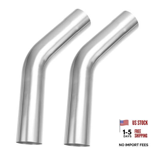 Exhaust 45 Degree Tube OD 2 Pack, Stainless Steel 2.5″ 45 Degree – 2pcs