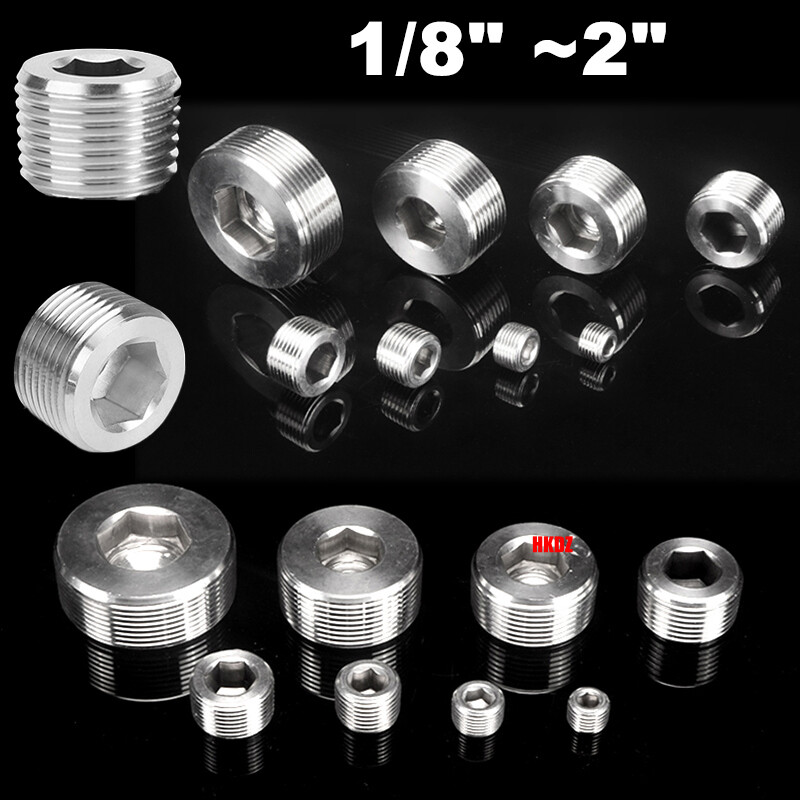 1/8″~2″ BSP 304 Stainless Steel Internal Hexagon Male Blanking Plug Stop End Cap