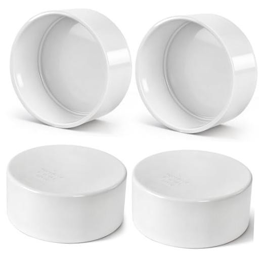 4 Pack 4″ PVC Pipe End Cap Fitting, Compatible with 4.5″ OD, SCH 40 Furniture