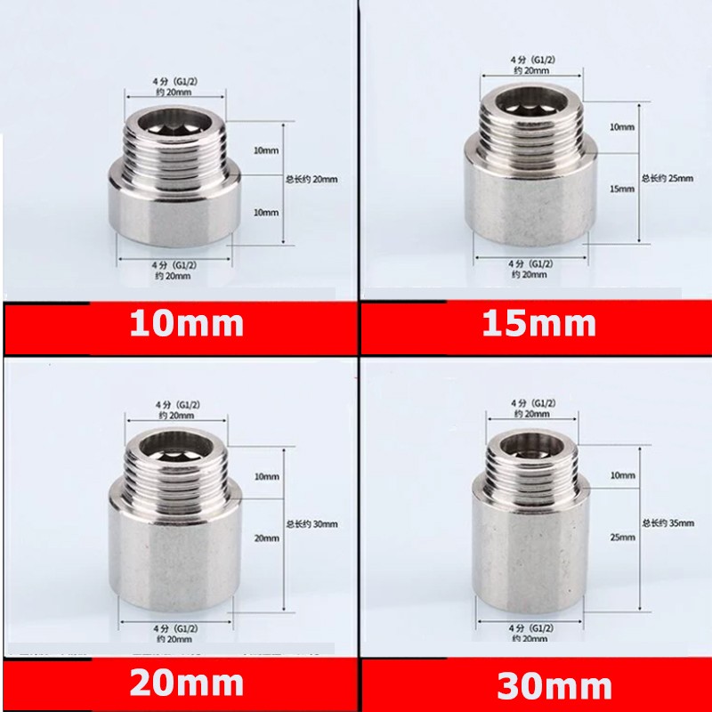 1/2″ BSP Stainles Steel Brass Chrome Radiator Valve Extension 10mm-60mm Length