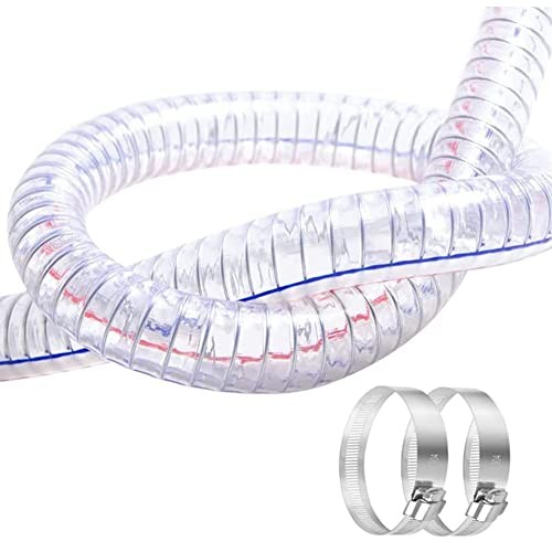 x 5/6″ OD, 3FT length Steel Wire Hose PVC Vacuum Tubing (with 2 5/8″ ID 3Ft