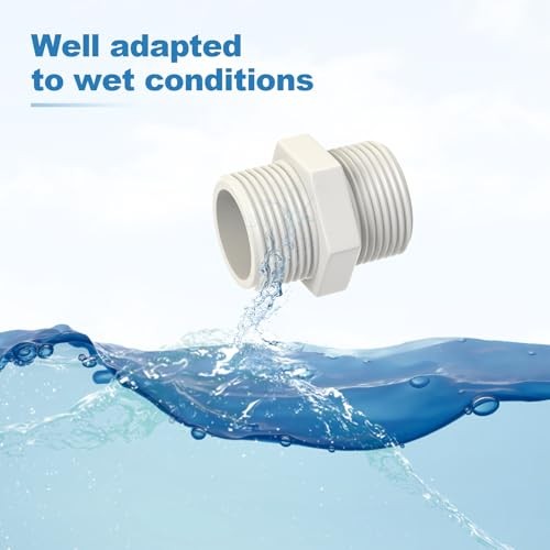 10Pcs 1″ PVC Pipe Fittings Nipple, G 1 Male X G 1 Male PVC Coupling 1″,10Pcs