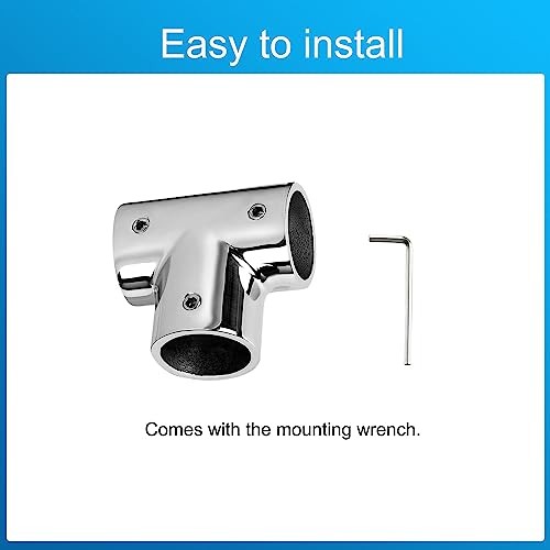 Heavy Duty Boat Handrail Fitting, 3-Way 90 Degree Tee Hardware, 316 1 inch