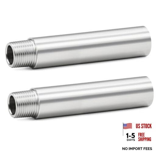 304 Stainless Steel Pipe Fitting, 1/4″ MNPT x 1/4″ FNPT 4″ Length(100MM)
