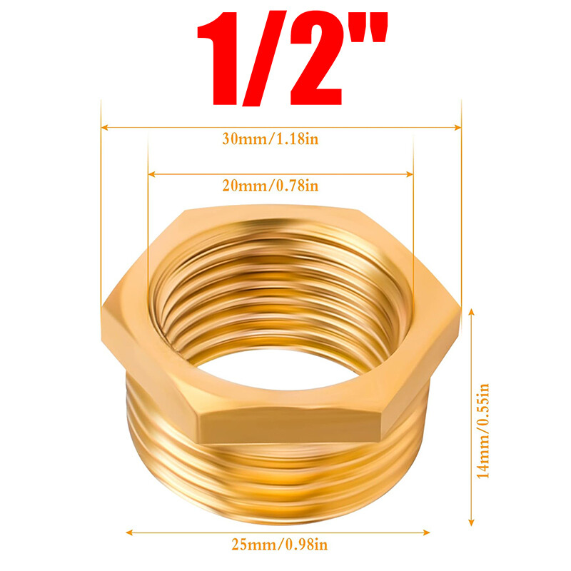 BSP 1/8″ – 2″ Male to Female Brass Reducer Pipe Fitting Water Adapter Connector