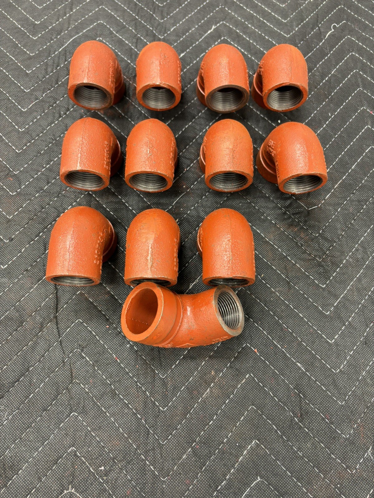 Victaulic (Like Gruvlok) 90 Degree Reducing Elbow Orange Enamel Ductile Iron