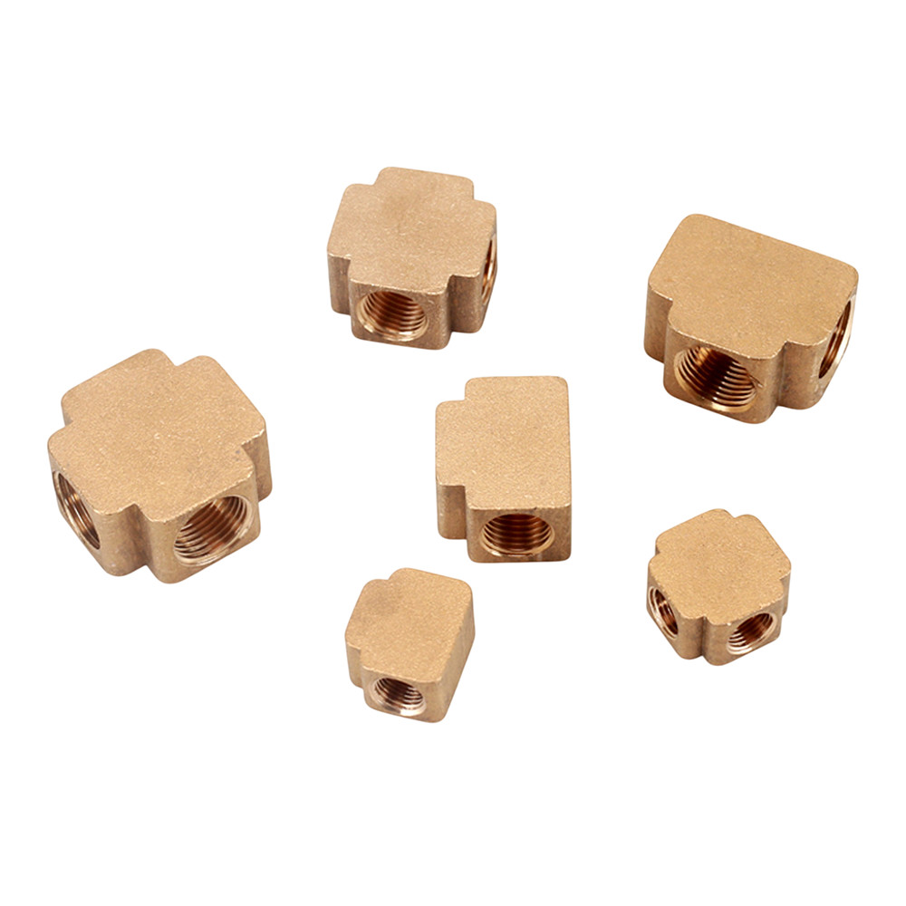 1/8″ 1/4″ 3/8″ BSP Female Brass Tee 3 Ways / Cross 4 Ways Pipe Fitting Connector