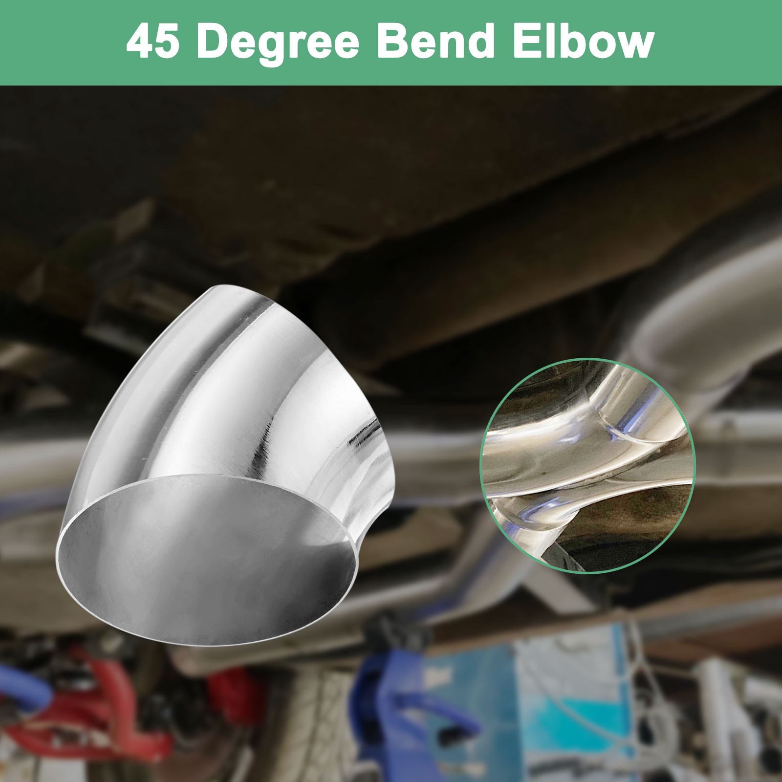 OD 5 Inch 45 Degree Mandrel Bend Elbow, Thicken 1.5 mm Height 130 mm