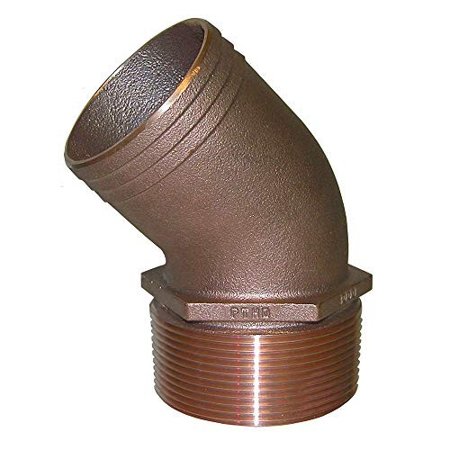 Groco Standard Flow 45 Degree Pipe-to-Hose Adapter w/NPT Thread 2-1/2″ PTHD-2500