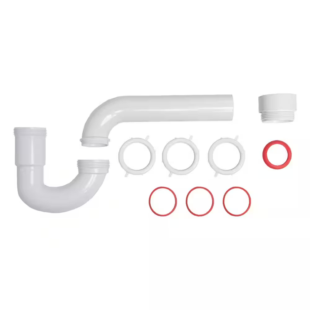 Heavy Duty 1-1/2 in to 1-1/4 In. Plastic Adjustable Diameter P-Trap with Reducin