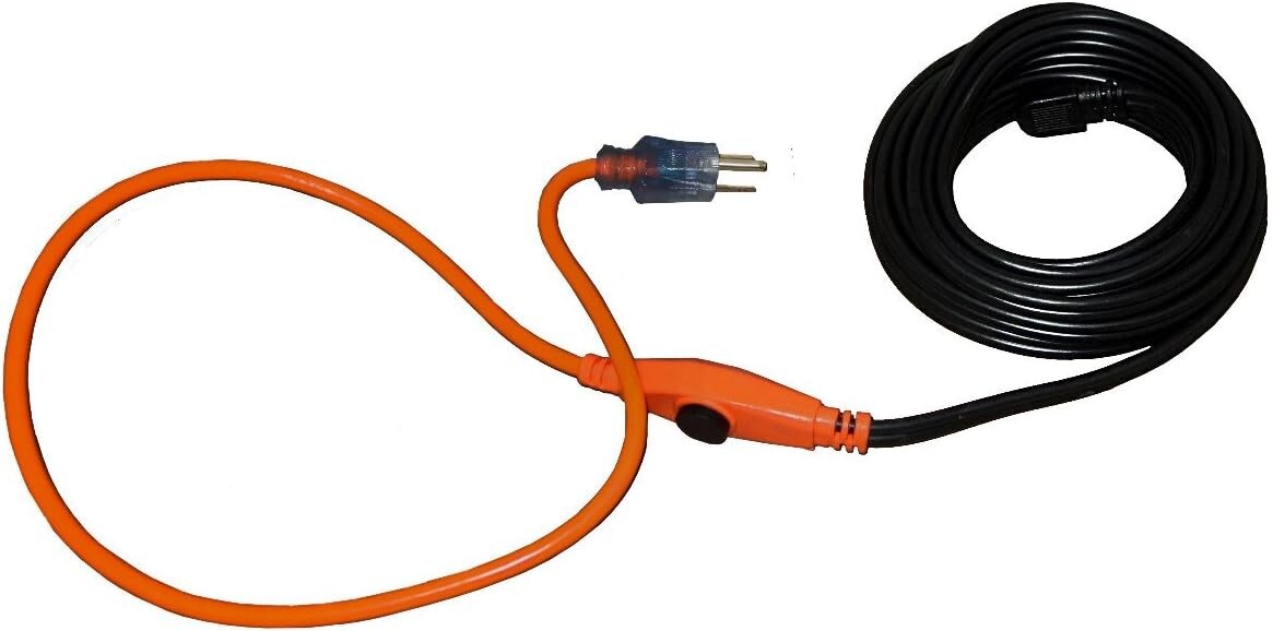6ft Water Pipe Heating Cable, 42 Watts, Built in Thermostat, 2ft 18/3 SJTW