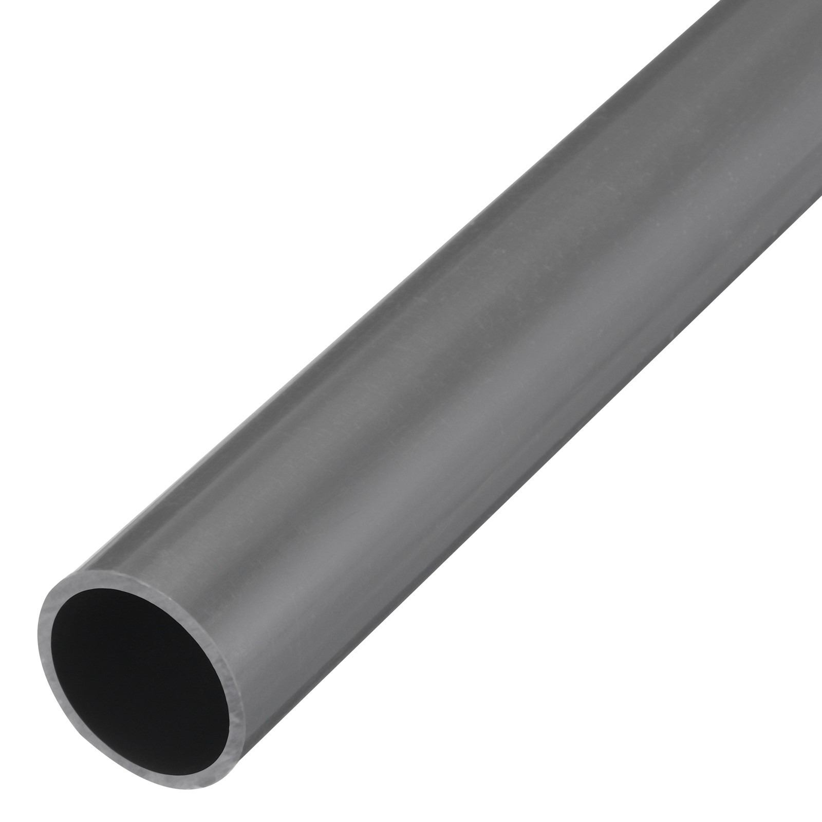 Rigid Round Pipe 42.6mm ID x 50mm OD x 500mm Light Grey High Impact