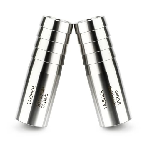 PCS 304 Stainless Steel Pipe Fittings, 1/2″ Barb, 2″ 1/2″ Barb(2″ Length) 5