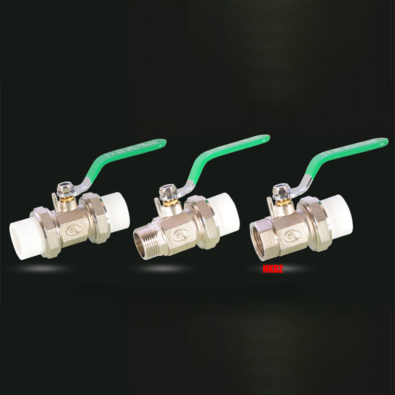 PPR Brass Pipe Ball Valves With Dual/Single Male/Female Hot Melt Water Fittings