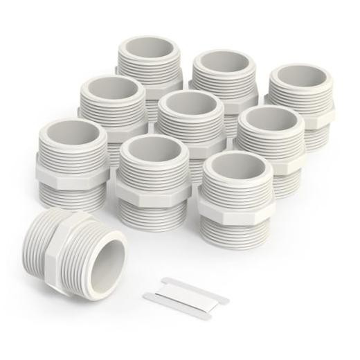 10Pcs 1-1/2″ PVC Pipe Fittings Nipple, G1-1/2 Male X G1-1/2 Male 1-1/2″,10Pcs