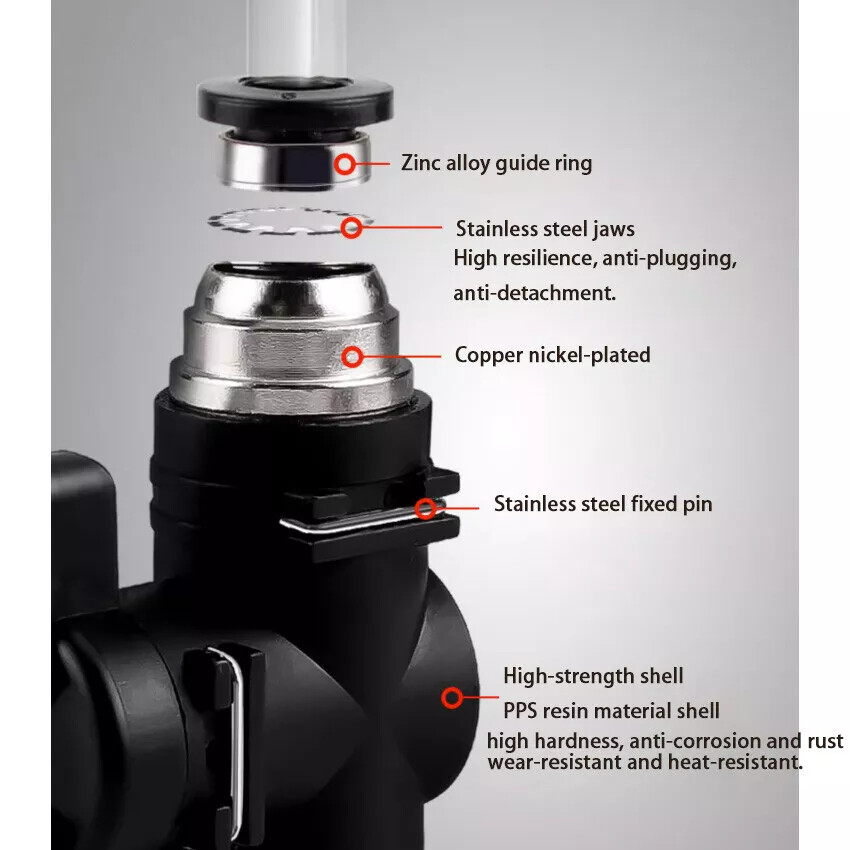 Water Fed Pole Control Valve Push Fit For 4mm~16mm Hoses Push Fit Tap Pneumatic